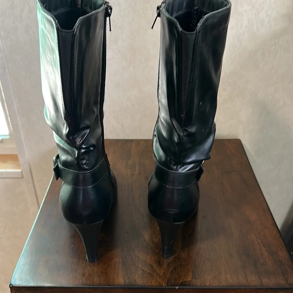 Black 3.5 inch boots Arizona Jeans size 10 - Picture 5 of 7